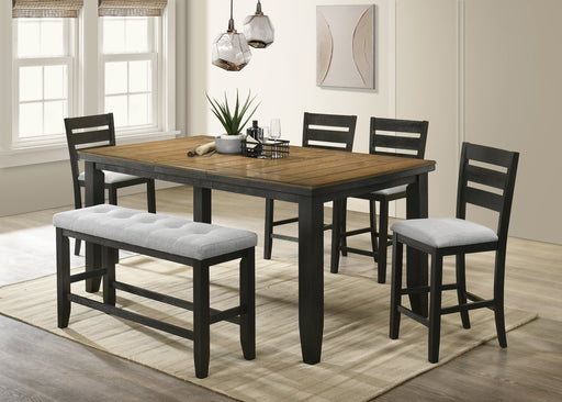 Bardstown Charcoal/Brown/Wheat Extendable Counter Height Dining Set - Gate FurnitureCounter Height Set