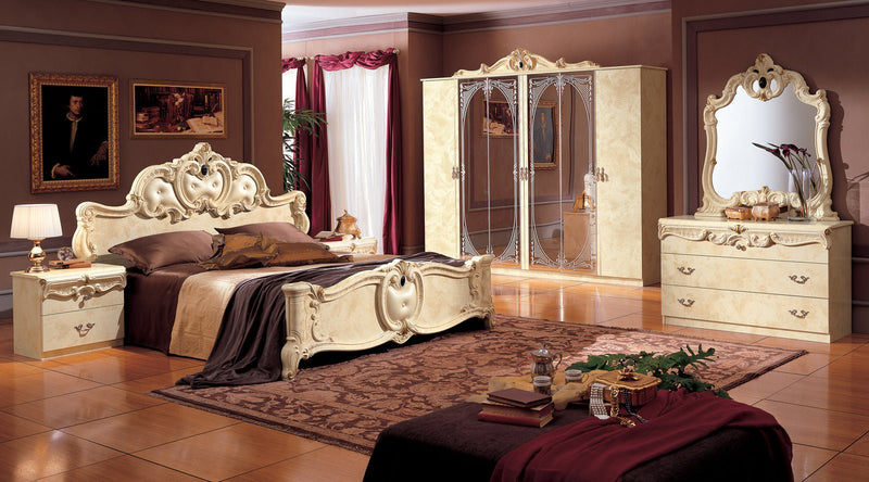 Barocco Bed Ivory, Camelgroup Italy Queen - Gate FurnitureQueen Bed