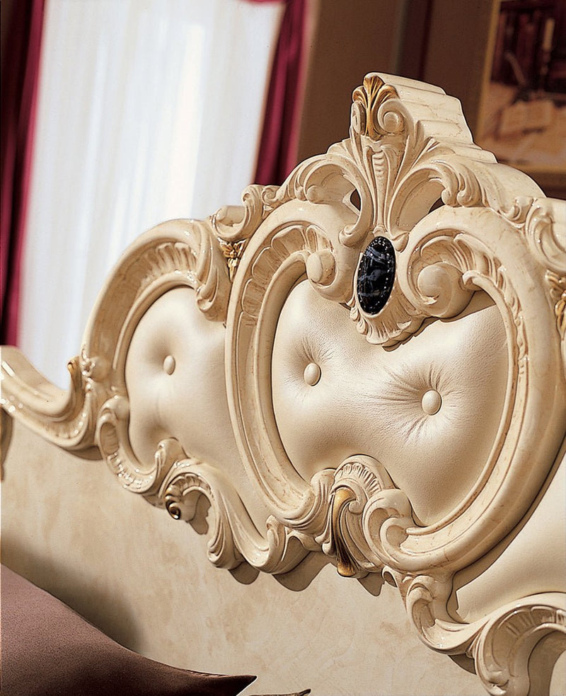 Barocco Bed Ivory, Camelgroup Italy Queen - Gate FurnitureQueen Bed