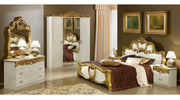 Barocco Bed Ivory W/Gold, Camelgroup Italy Queen - Gate FurnitureQueen Bed
