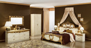 Barocco Bed Ivory W/Gold, Camelgroup Italy Queen - Gate FurnitureQueen Bed
