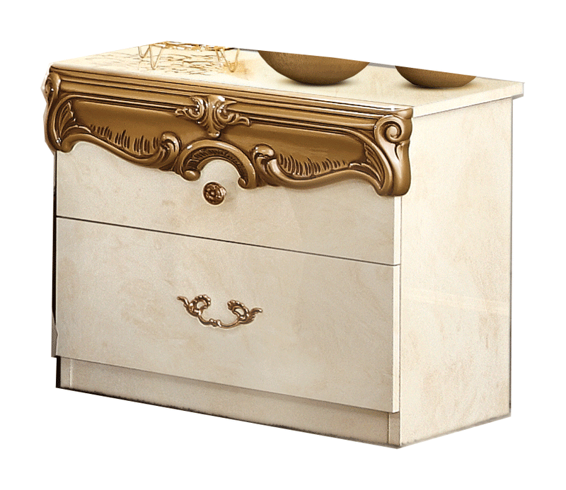 Barocco Ivory/Gold Nightstand - i39862 - Gate Furniture