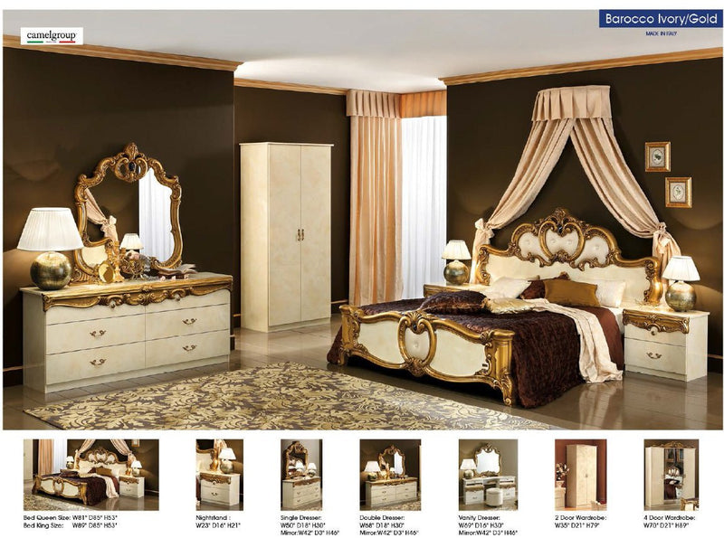 Barocco Ivory W/Gold Bedroom Set - Gate FurnitureBedroom Set