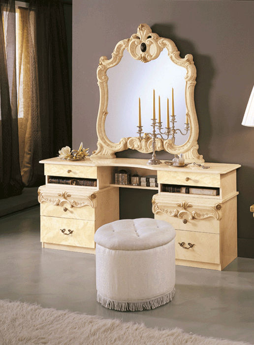Barocco Vanity Dresser Ivory Set - Gate Furniture