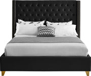 Barolo Velvet Full Bed Black - BaroloBlack-F