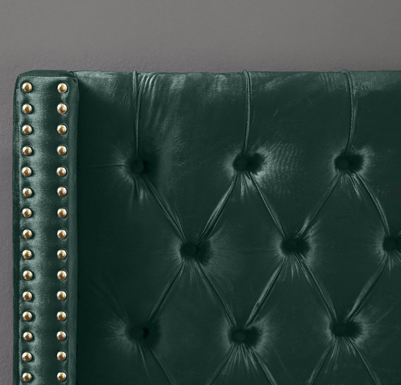 Barolo Velvet Full Bed Green - BaroloGreen-F