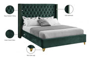Barolo Velvet Full Bed Green - BaroloGreen-F