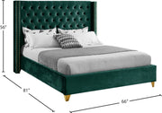 Barolo Velvet Full Bed Green - BaroloGreen-F