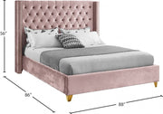 Barolo Velvet King Bed Pink - Gate FurnitureKing Bed