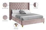 Barolo Velvet King Bed Pink - Gate FurnitureKing Bed