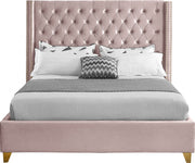 Barolo Velvet King Bed Pink - Gate FurnitureKing Bed