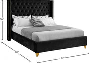 Barolo Velvet Queen Bed Black - Gate FurnitureQueen Bed