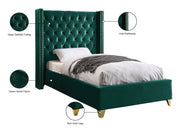 Barolo Velvet Twin Bed Green - Gate FurnitureTwin Bed
