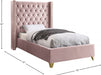 Barolo Velvet Twin Bed Pink - BaroloPink-T