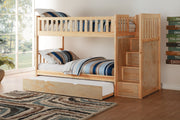 Bartly Pine Twin/Twin Reversible Step Storage Bunk Bed | B2043 - Gate FurnitureBunk Bed