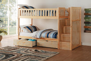 Bartly Pine Twin/Twin Reversible Step Storage Bunk Bed | B2043 - Gate FurnitureBunk Bed