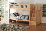 Bartly Pine Twin/Twin Reversible Step Storage Bunk Bed | B2043 - Gate FurnitureBunk Bed