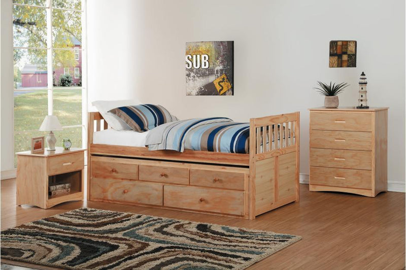 Bartly Pine Twin/Twin Trundle Captain Bed | B2043 - Gate FurnitureYouth Bedroom Set