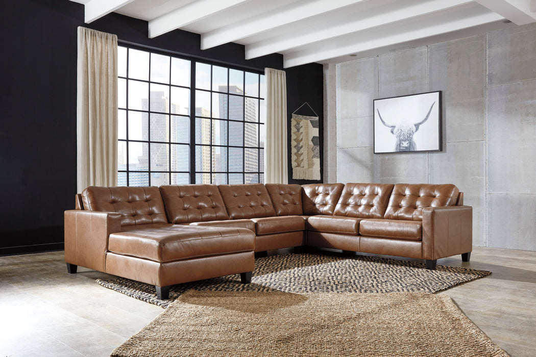 Baskove Auburn Large Leather LAF Sectional - Gate Furniture
