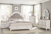 Baylesford Antique White Upholstered Panel Bedroom Set - Gate FurnitureBedroom Set