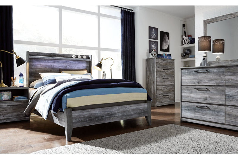 Baystorm Gray Full Panel Bed - Gate FurnitureFull Bed
