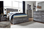 Baystorm Gray Full Panel Bed with 4 Storage Drawers - Gate FurnitureFull Bed