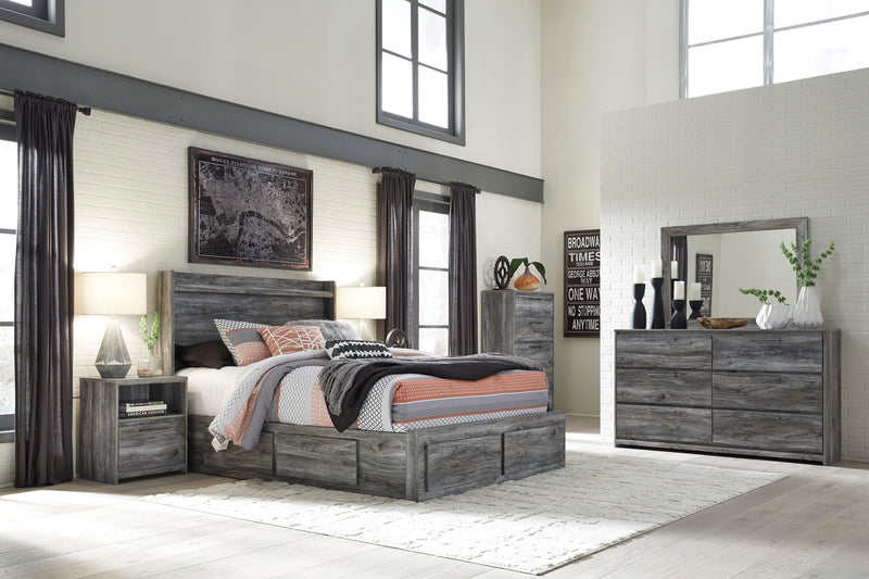 Baystorm Gray LED Side/Footboard Storage Platform Bedroom Set - Gate FurnitureBedroom Set