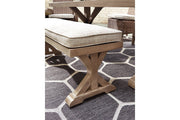 Beachcroft Beige Bench with Cushion - Gate FurnitureAccent Bench