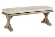 Beachcroft Beige Bench with Cushion - Gate FurnitureAccent Bench