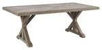 Beachcroft Beige Dining Table with Umbrella Option - Gate FurnitureDining Table