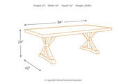 Beachcroft Beige Dining Table with Umbrella Option - Gate FurnitureDining Table