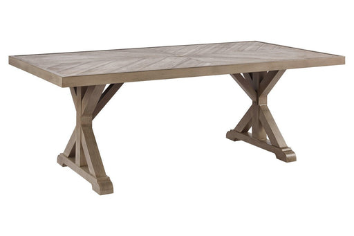 Beachcroft Beige Dining Table with Umbrella Option - Gate FurnitureDining Table