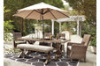 Beachcroft Beige Dining Table with Umbrella Option - P791-625 - Gate Furniture