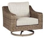 Beachcroft Beige Swivel Lounge Chair - Gate FurnitureAccent Chair