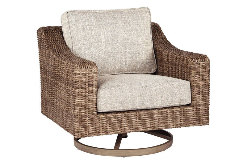 Beachcroft Beige Swivel Lounge Chair - Gate FurnitureAccent Chair
