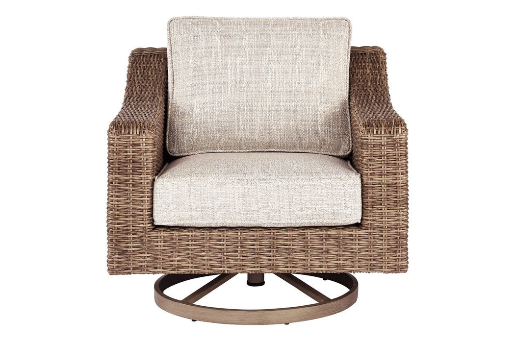 Beachcroft Beige Swivel Lounge Chair - P791-821 - Gate Furniture