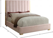 Becca Velvet King Bed Pink - Gate FurnitureKing Bed