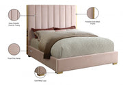 Becca Velvet King Bed Pink - Gate FurnitureKing Bed