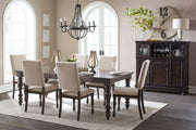 Begonia Grayish Brown Extendable Dining Set - Gate FurnitureDining Room Set