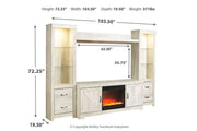 Bellaby Whitewash 4 - Piece Entertainment Center with Fireplace - Gate FurnitureEntertainment Center