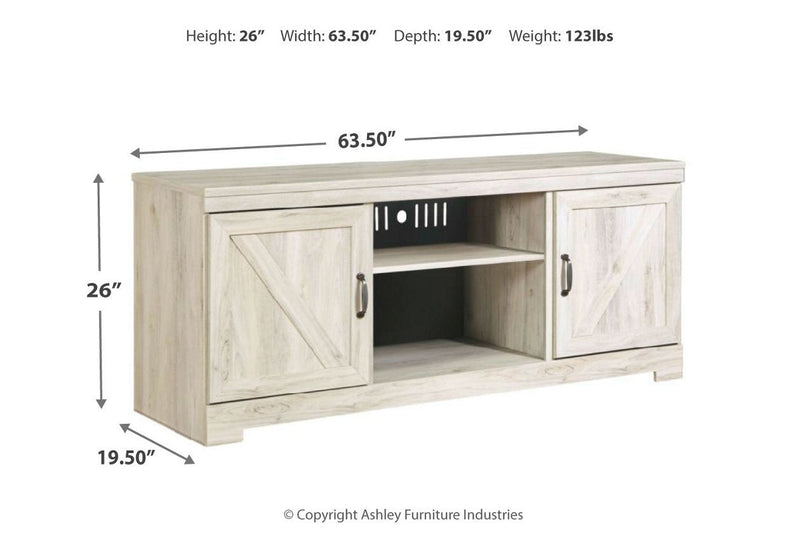 Bellaby Whitewash 63" TV Stand - Gate FurnitureEntertainment Center
