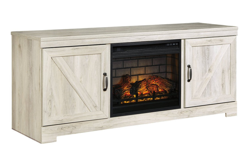 Bellaby Whitewash 63" TV Stand with Electric Fireplace - Gate FurnitureTV Stand