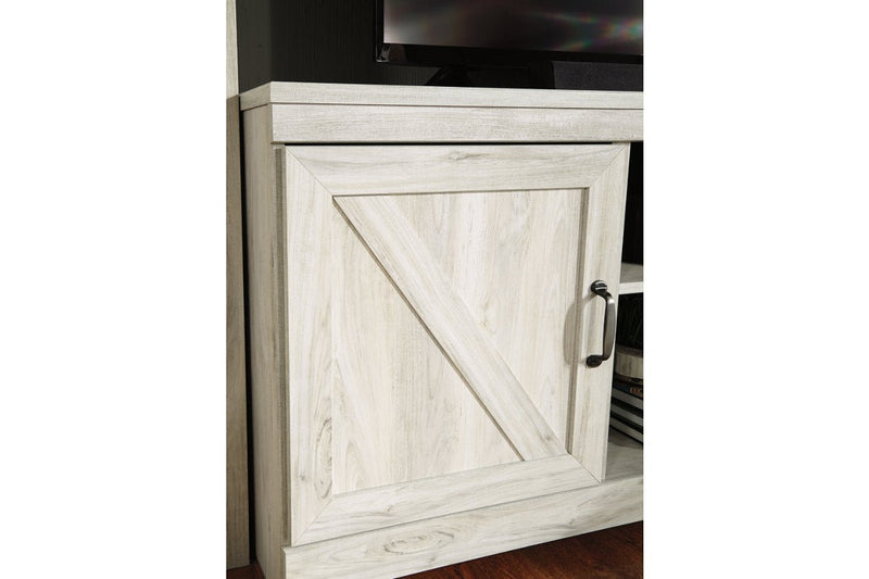 Bellaby Whitewash 63" TV Stand with Fireplace - Gate FurnitureTV Stand