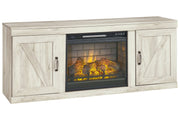 Bellaby Whitewash TV Stand with Electric Fireplace - Gate FurnitureTV Stand