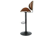 Bellatier Brown Adjustable Height Bar Stool - Gate FurnitureBarstool