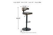 Bellatier Brown/Black Adjustable Height Bar Stool - Gate FurnitureBarstool