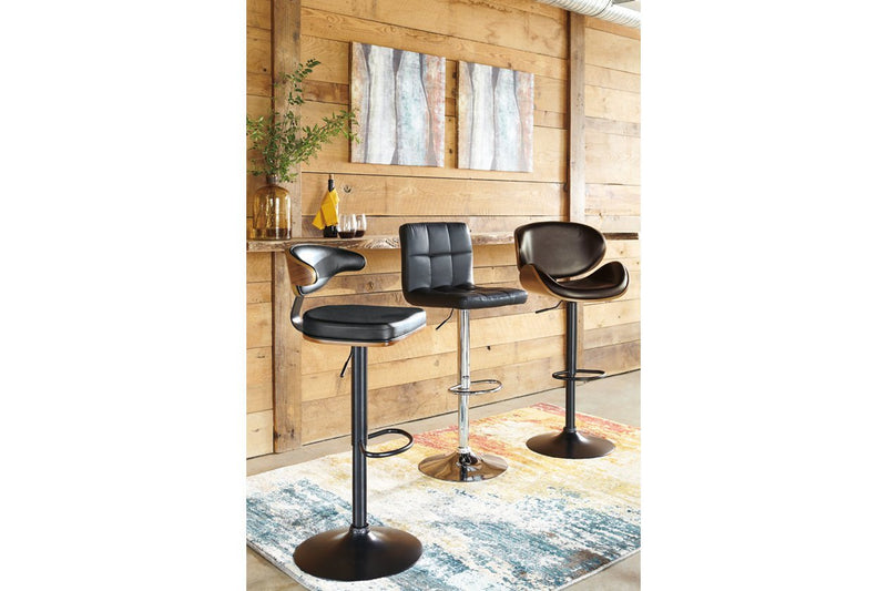Bellatier Brown/Black Adjustable Height Bar Stool - Gate FurnitureBarstool