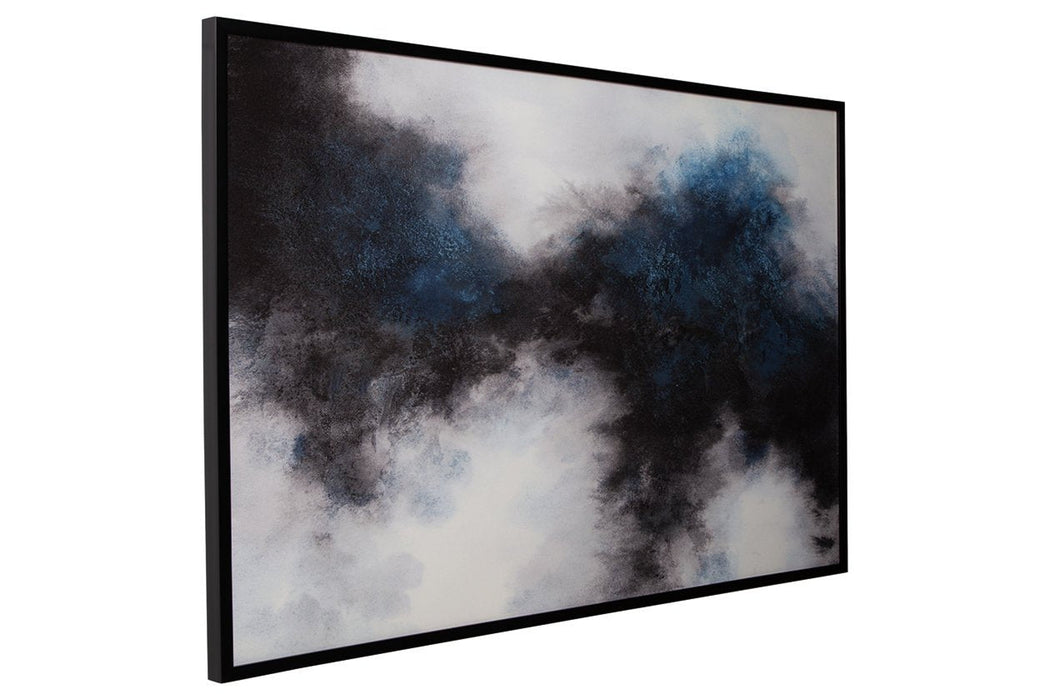 Bellecott Black/White/Blue Wall Art - A8000317 - Gate Furniture