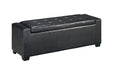 Benches Black Upholstered Storage Bench - B010-209 - Gate Furniture