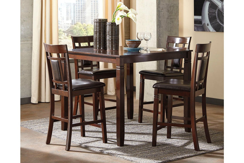 Bennox Brown Counter Height Dining Table and Bar Stools (Set of 5) - Gate FurnitureCounter Height Table